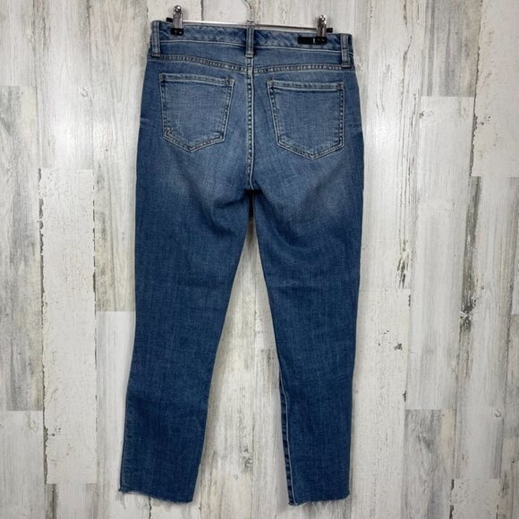 Kut From the Kloth Reese Ankle Straight Leg denim jean size 0 distressed raw hem - Picture 8 of 10